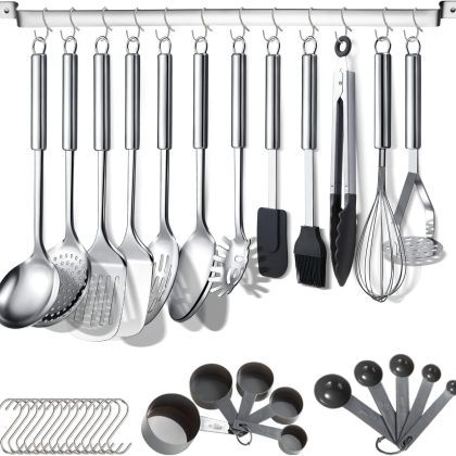 Berglander Kitchen Utensils Set 38 Pieces, Stainless Steel Cooking Utensils Set,