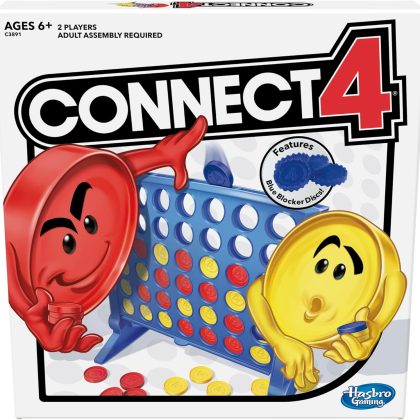 Connect 4 Classic Grid Strategy Board Game for Ages 6+, 2 Players