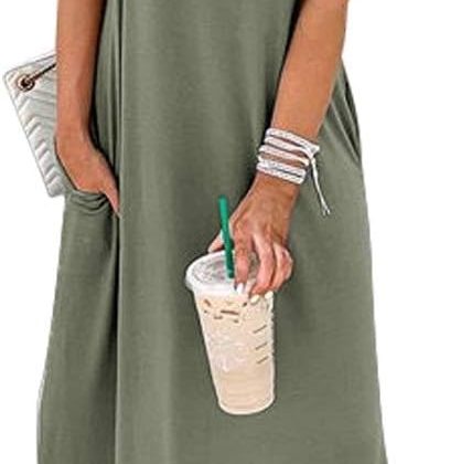 ANRABESS Women's Summer Casual Loose T Shirt Dress